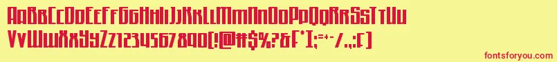 Quantummalicecond-Schriftart – Rote Schriften auf gelbem Hintergrund