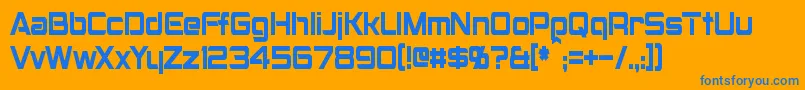 MontalbanCondensed Font – Blue Fonts on Orange Background