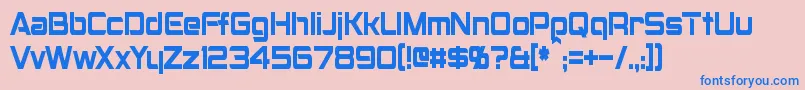 MontalbanCondensed Font – Blue Fonts on Pink Background