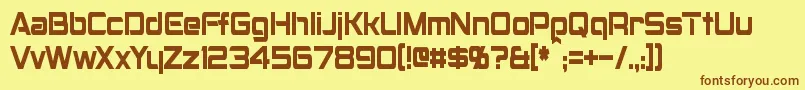 MontalbanCondensed Font – Brown Fonts on Yellow Background