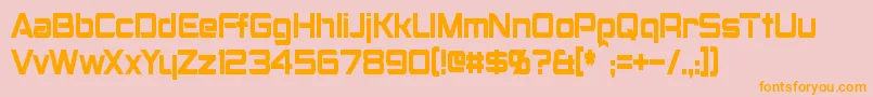 Fonte MontalbanCondensed – fontes laranjas em um fundo rosa