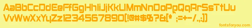 MontalbanCondensed Font – Orange Fonts on Yellow Background