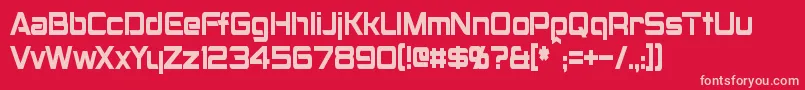 Czcionka MontalbanCondensed – różowe czcionki na czerwonym tle
