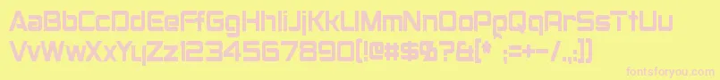 MontalbanCondensed Font – Pink Fonts on Yellow Background