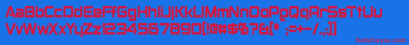 MontalbanCondensed Font – Red Fonts on Blue Background
