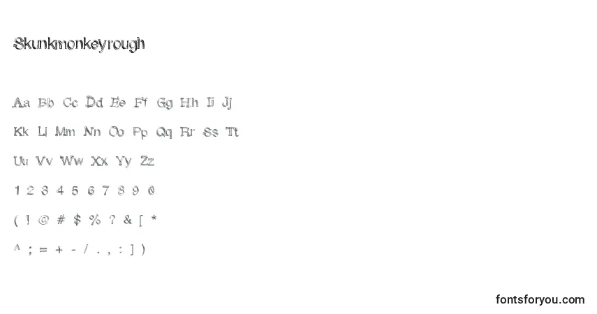 Czcionka Skunkmonkeyrough – alfabet, cyfry, specjalne znaki