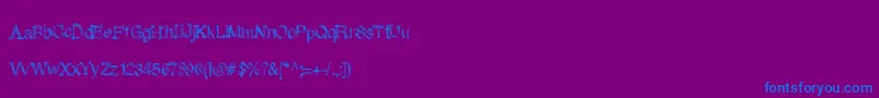 Skunkmonkeyrough Font – Blue Fonts on Purple Background