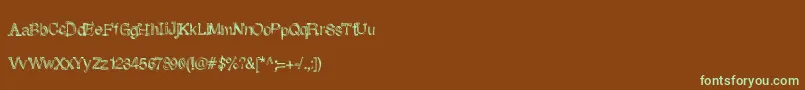 Czcionka Skunkmonkeyrough – zielone czcionki na brązowym tle