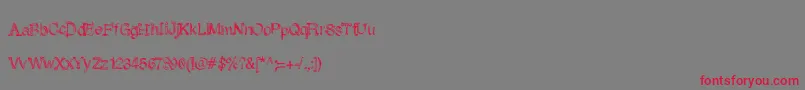 フォントSkunkmonkeyrough – 赤い文字の灰色の背景