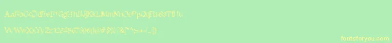 Skunkmonkeyrough Font – Yellow Fonts on Green Background