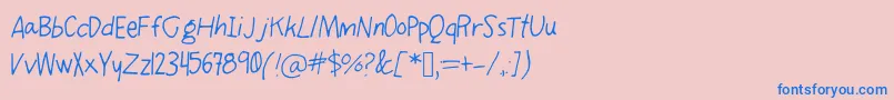 OhMyGouache Font – Blue Fonts on Pink Background