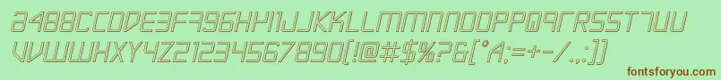 Escapeartist3Dsemital-Schriftart – Braune Schriften auf grünem Hintergrund