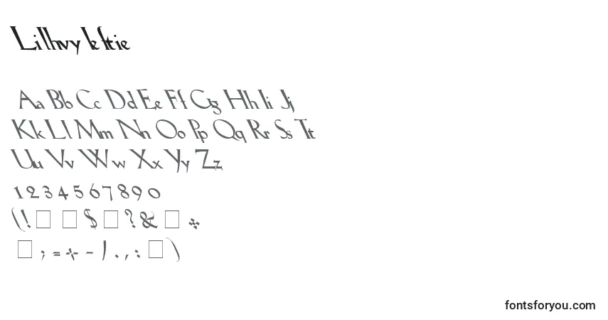 A fonte Lilhvyleftie – alfabeto, números, caracteres especiais