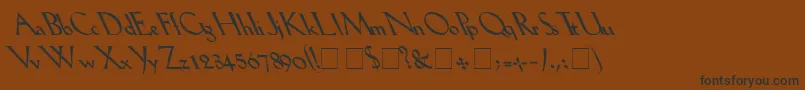 Шрифт Lilhvyleftie – чёрные шрифты на коричневом фоне