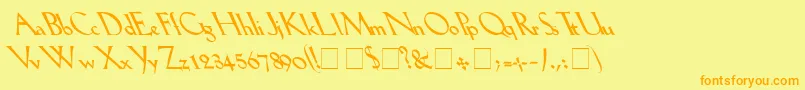 Lilhvyleftie Font – Orange Fonts on Yellow Background