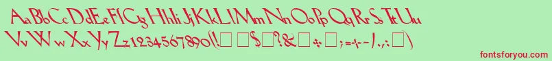 Lilhvyleftie Font – Red Fonts on Green Background