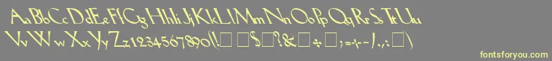 Шрифт Lilhvyleftie – жёлтые шрифты на сером фоне