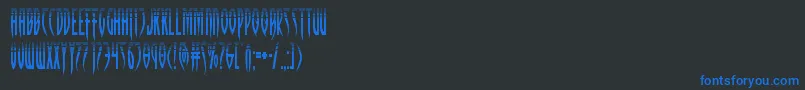 Шрифт Inhumanityhalf – синие шрифты на чёрном фоне