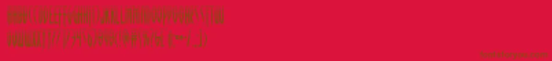 Inhumanityhalf-Schriftart – Braune Schriften auf rotem Hintergrund