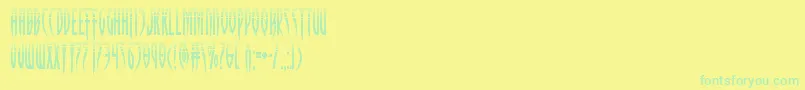 Inhumanityhalf-fontti – vihreät fontit keltaisella taustalla