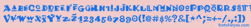 Hottamale-fontti – siniset fontit vaaleanpunaisella taustalla