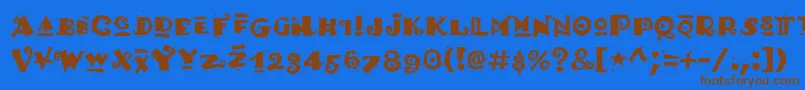 Hottamale-Schriftart – Braune Schriften auf blauem Hintergrund