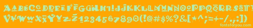 Шрифт Hottamale – зелёные шрифты на оранжевом фоне