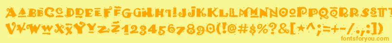 Hottamale-Schriftart – Orangefarbene Schriften auf gelbem Hintergrund