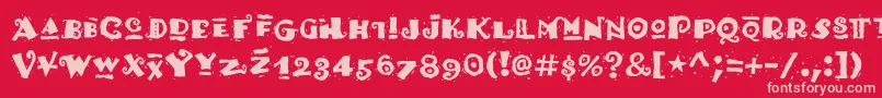 Hottamale-fontti – vaaleanpunaiset fontit punaisella taustalla