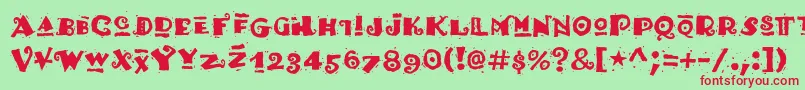 Hottamale-fontti – punaiset fontit vihreällä taustalla