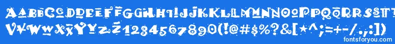 Hottamale-Schriftart – Weiße Schriften auf blauem Hintergrund