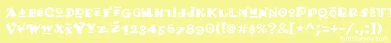 フォントHottamale – 黄色い背景に白い文字