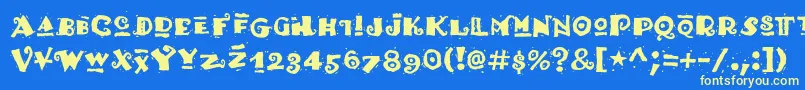 Hottamale-Schriftart – Gelbe Schriften auf blauem Hintergrund