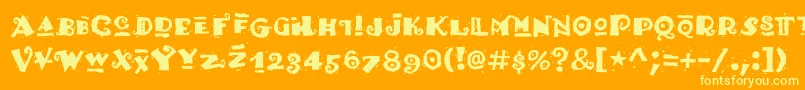 Hottamale Font – Yellow Fonts on Orange Background
