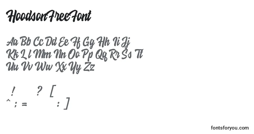 A fonte HoodsonFreeFont – alfabeto, números, caracteres especiais
