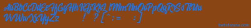 HoodsonFreeFont Font – Blue Fonts on Brown Background