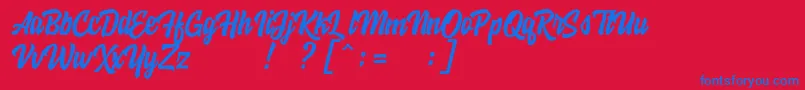 HoodsonFreeFont Font – Blue Fonts on Red Background