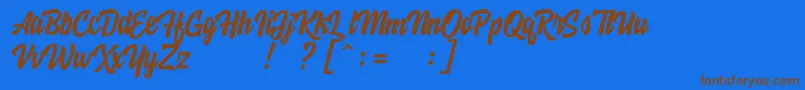 HoodsonFreeFont Font – Brown Fonts on Blue Background
