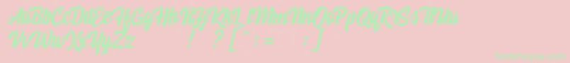 HoodsonFreeFont Font – Green Fonts on Pink Background