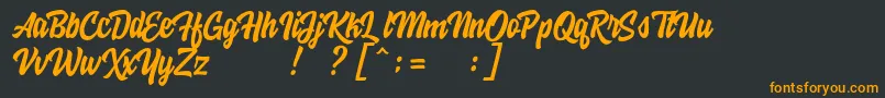 フォントHoodsonFreeFont – 黒い背景にオレンジの文字