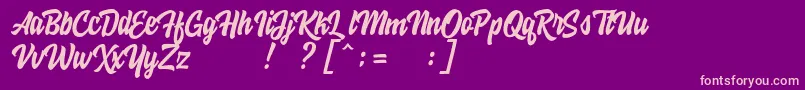 HoodsonFreeFont Font – Pink Fonts on Purple Background