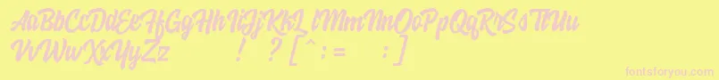 HoodsonFreeFont Font – Pink Fonts on Yellow Background