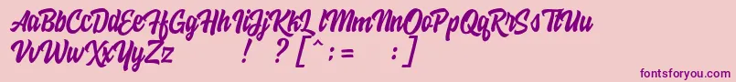 HoodsonFreeFont Font – Purple Fonts on Pink Background