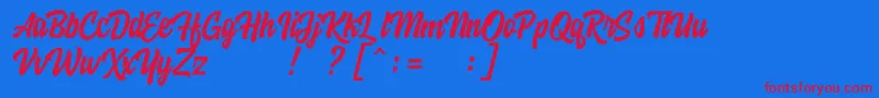 HoodsonFreeFont Font – Red Fonts on Blue Background