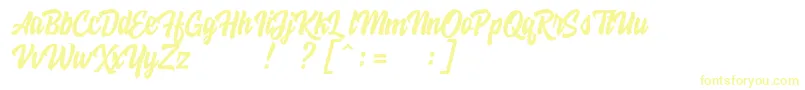 HoodsonFreeFont Font – Yellow Fonts on White Background