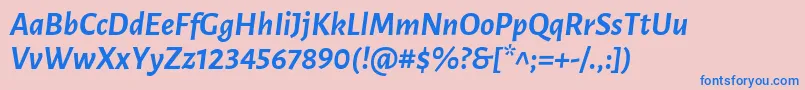 LunasansBolditalic Font – Blue Fonts on Pink Background
