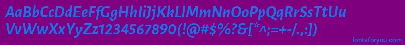 LunasansBolditalic Font – Blue Fonts on Purple Background