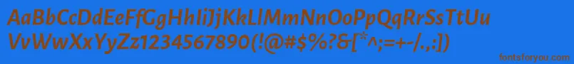 LunasansBolditalic Font – Brown Fonts on Blue Background