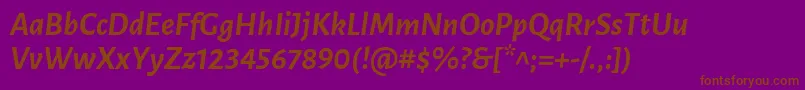 LunasansBolditalic Font – Brown Fonts on Purple Background