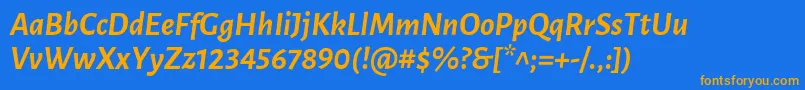 LunasansBolditalic Font – Orange Fonts on Blue Background